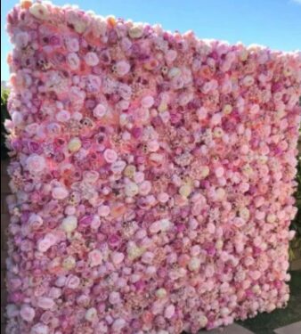 Roze cvetni zid
